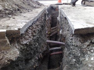 180620082291 Carefully excavated trench after ground Radar check of Services